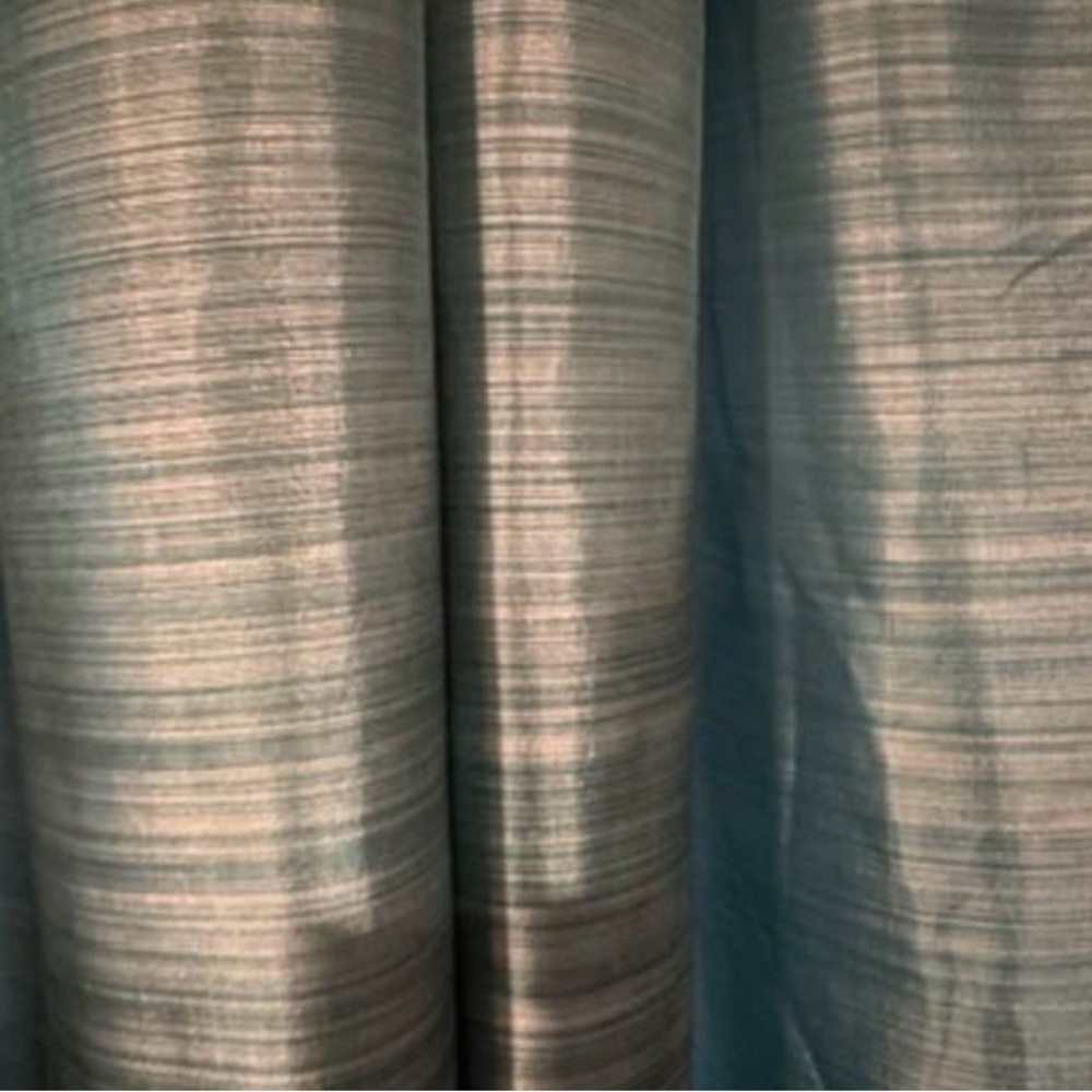 Four panels of Striped Blue Curtains